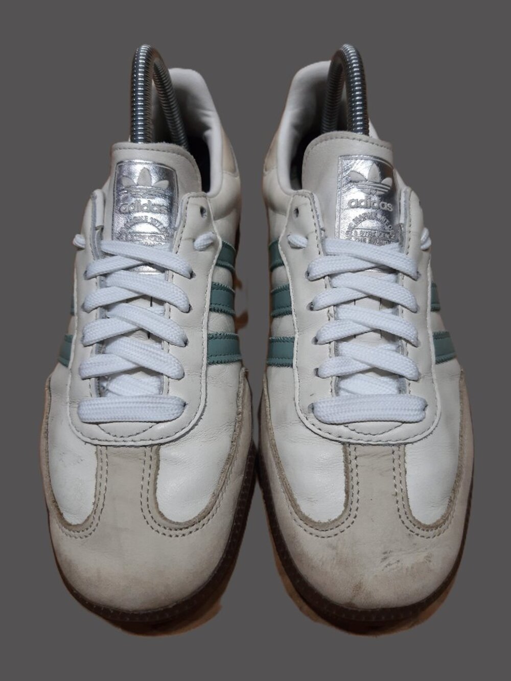 Adidas Samba Originals OG Womens Size 7.5 Ivory Green Brown Gum Sneakers (#2407) - Picture 5 of 14